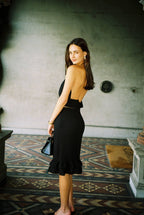 Draped Halter Top | Black