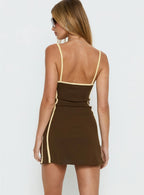 Baseline Scoop Mini Dress Brown / Yellow