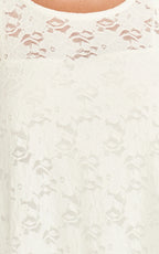 Bella Midi Dress - Lace Shift Dress in Off White