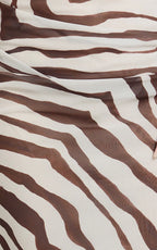 Gwendolyn Maxi Dress - Zebra Bias Spaghetti Strap Dress in Choc Zebra