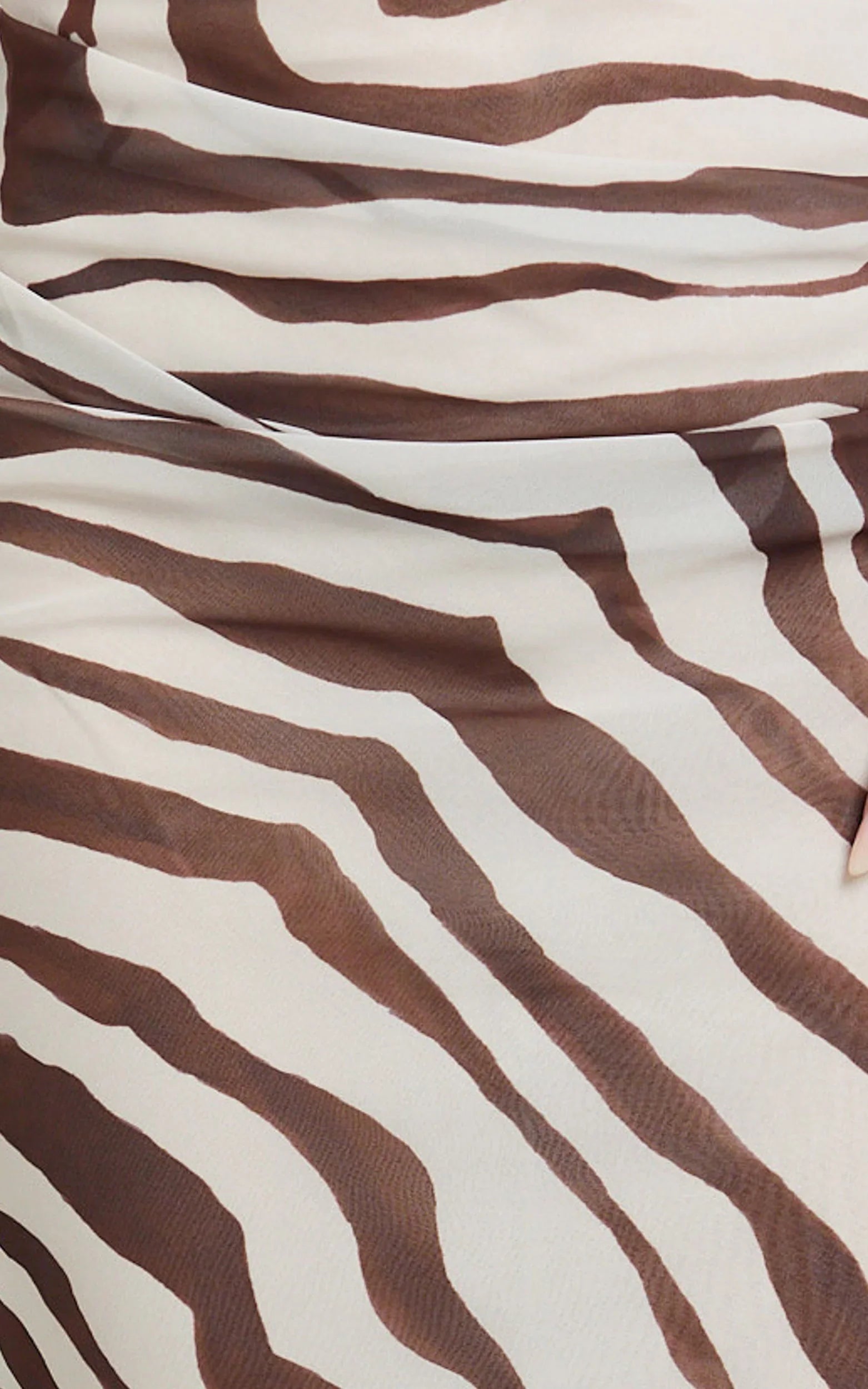 Gwendolyn Maxi Dress - Zebra Bias Spaghetti Strap Dress in Choc Zebra