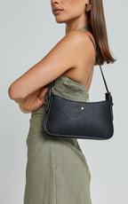 Peta and Jain - Lilu Shoulder Bag - In Black Pebble/Gold