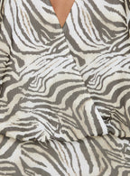 Rings of Saturn Plunge Halter Mini Dress Zebra