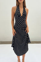 Polka Dot Halter Midi Dress