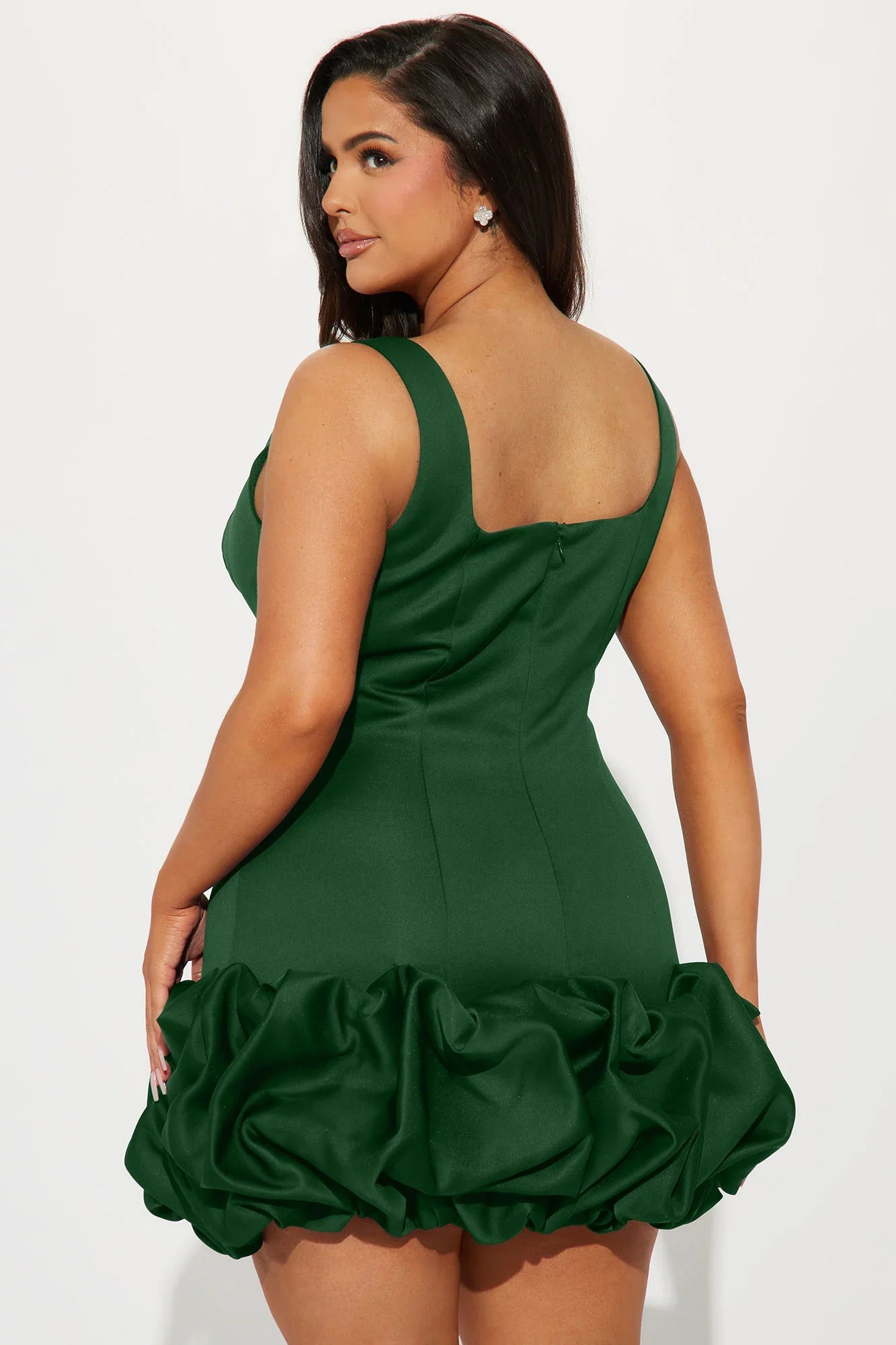 Sienna Satin Mini Dress - Kelly Green
