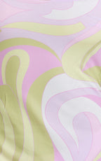 Krishna Maxi Dress - Strappy Scoop Neck Floral Placement Print Georgette Dress in Pucci Print