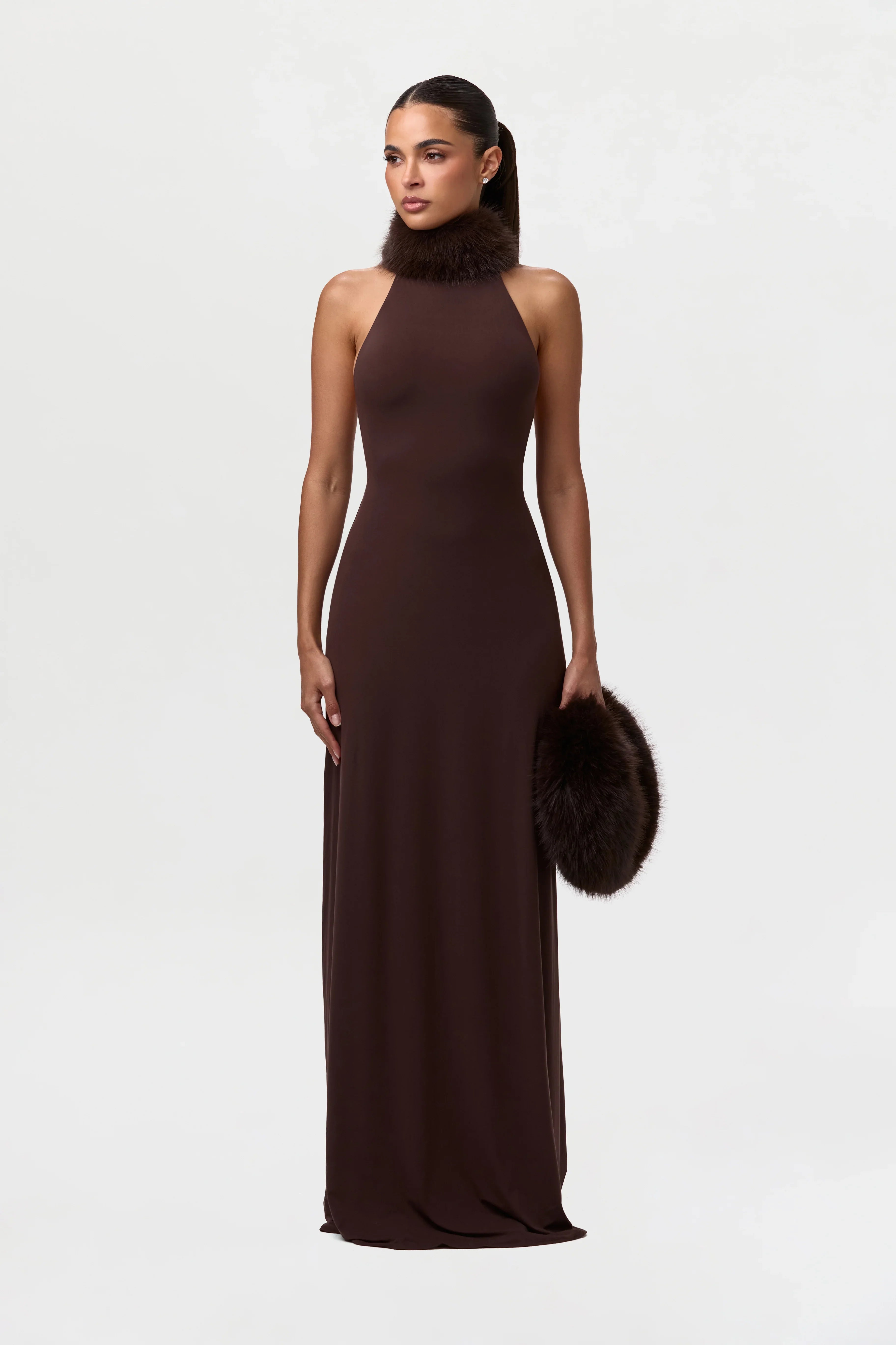 Naked Faux Fur Maxi Dress