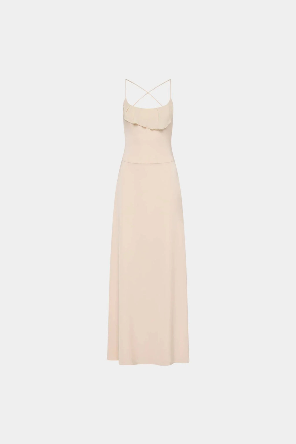 Frill Backless Maxi Dress | Blush Satin