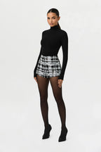Sequin Plaid Hot Pants
