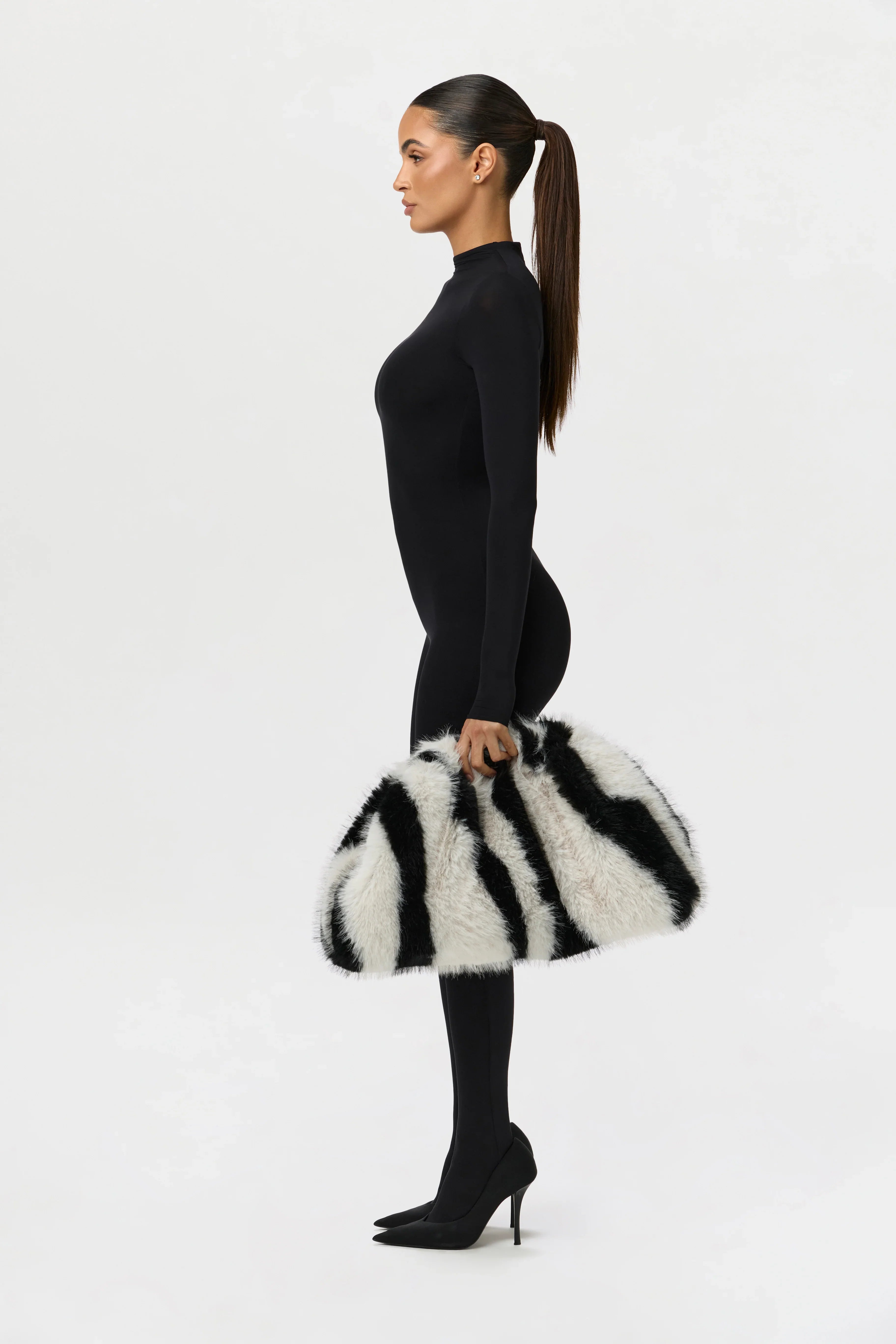 Faux Fur Animal Print Purse
