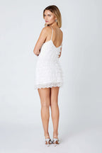Lace Ruffle Mini Dress