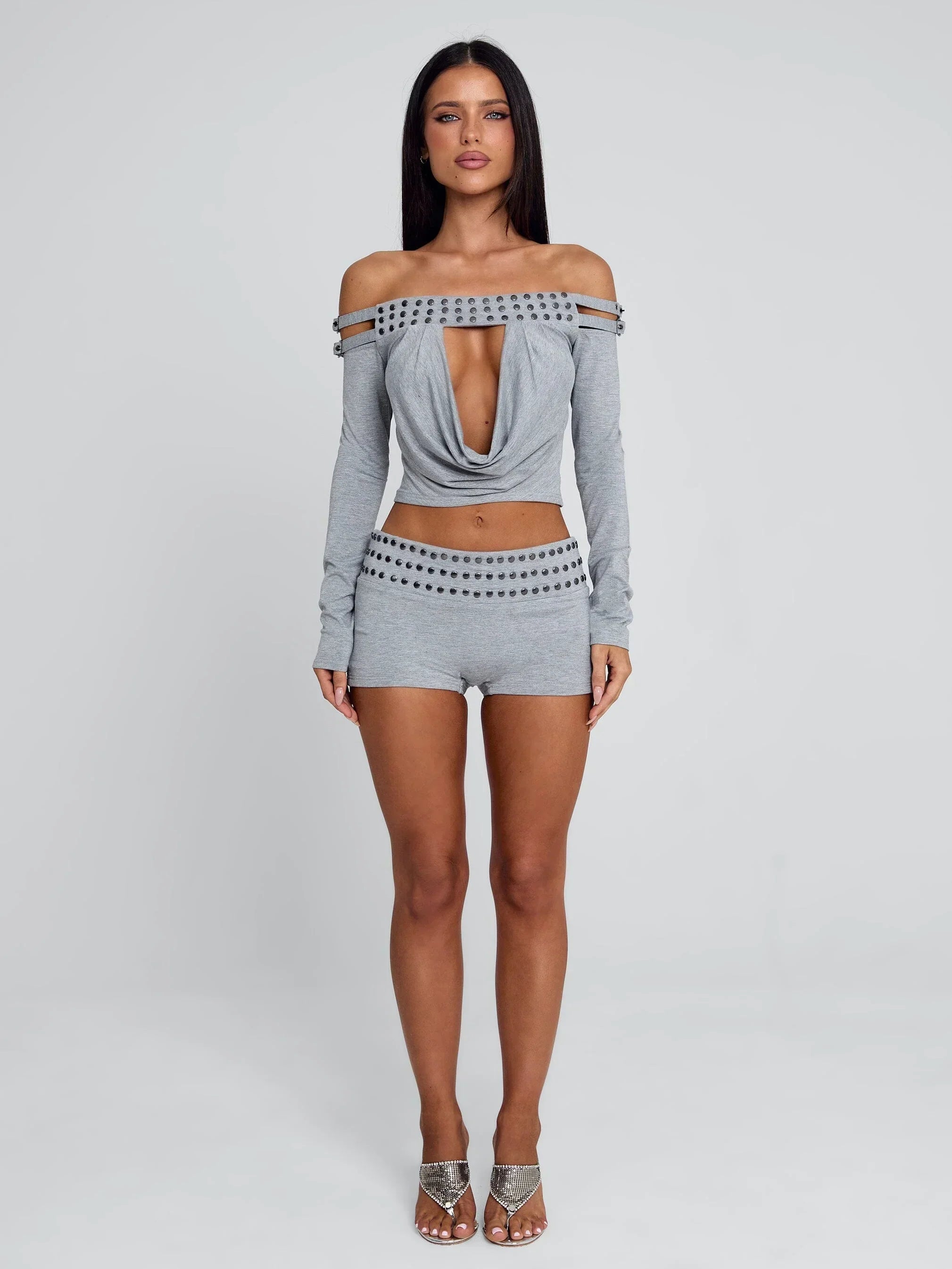 ZAYANA TOP GREY MARLE