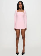 Bombshell Long Sleeve Mini Dress Pink