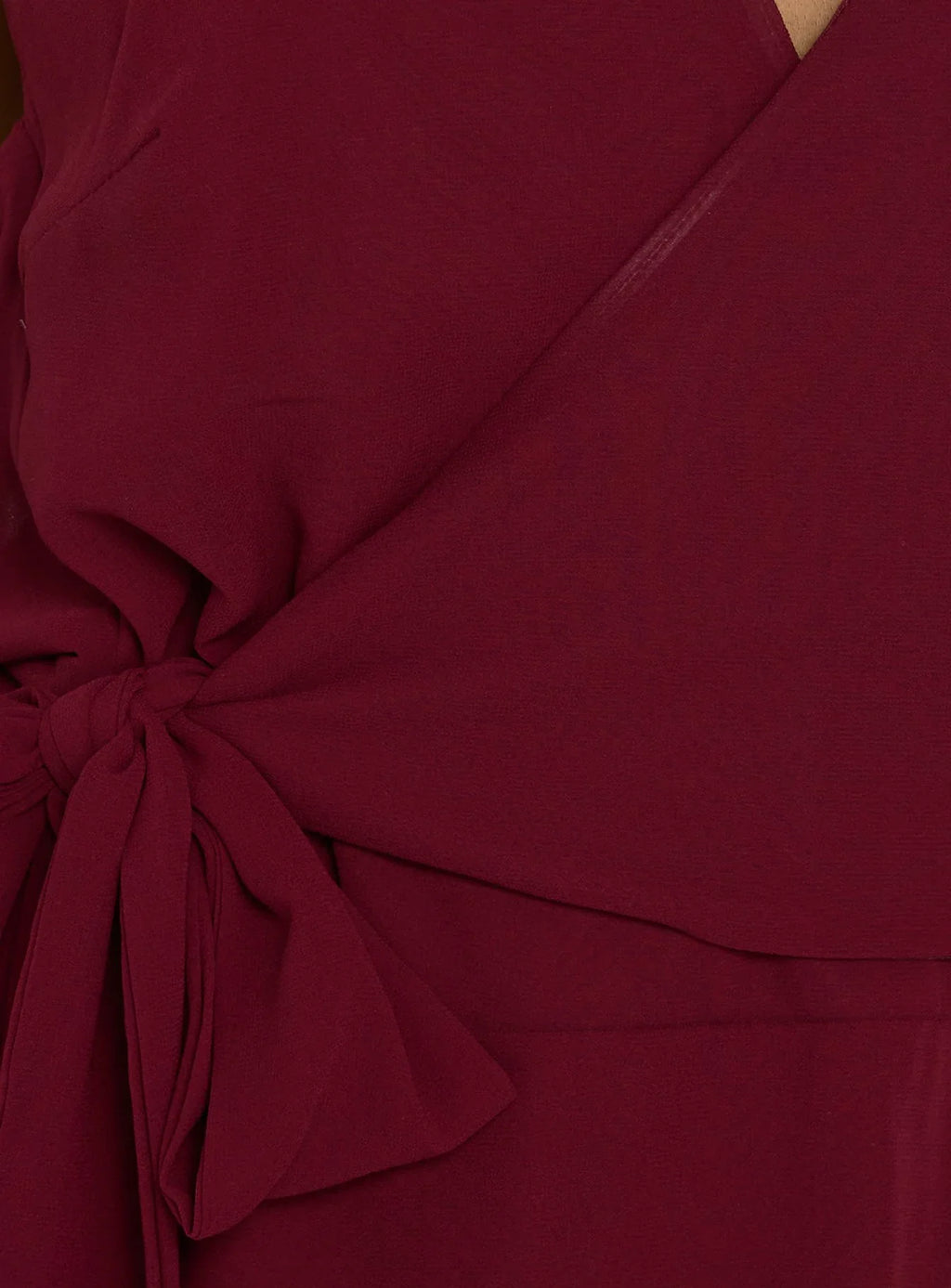 Dream Of Me Wrap Halter Mini Dress Burgundy
