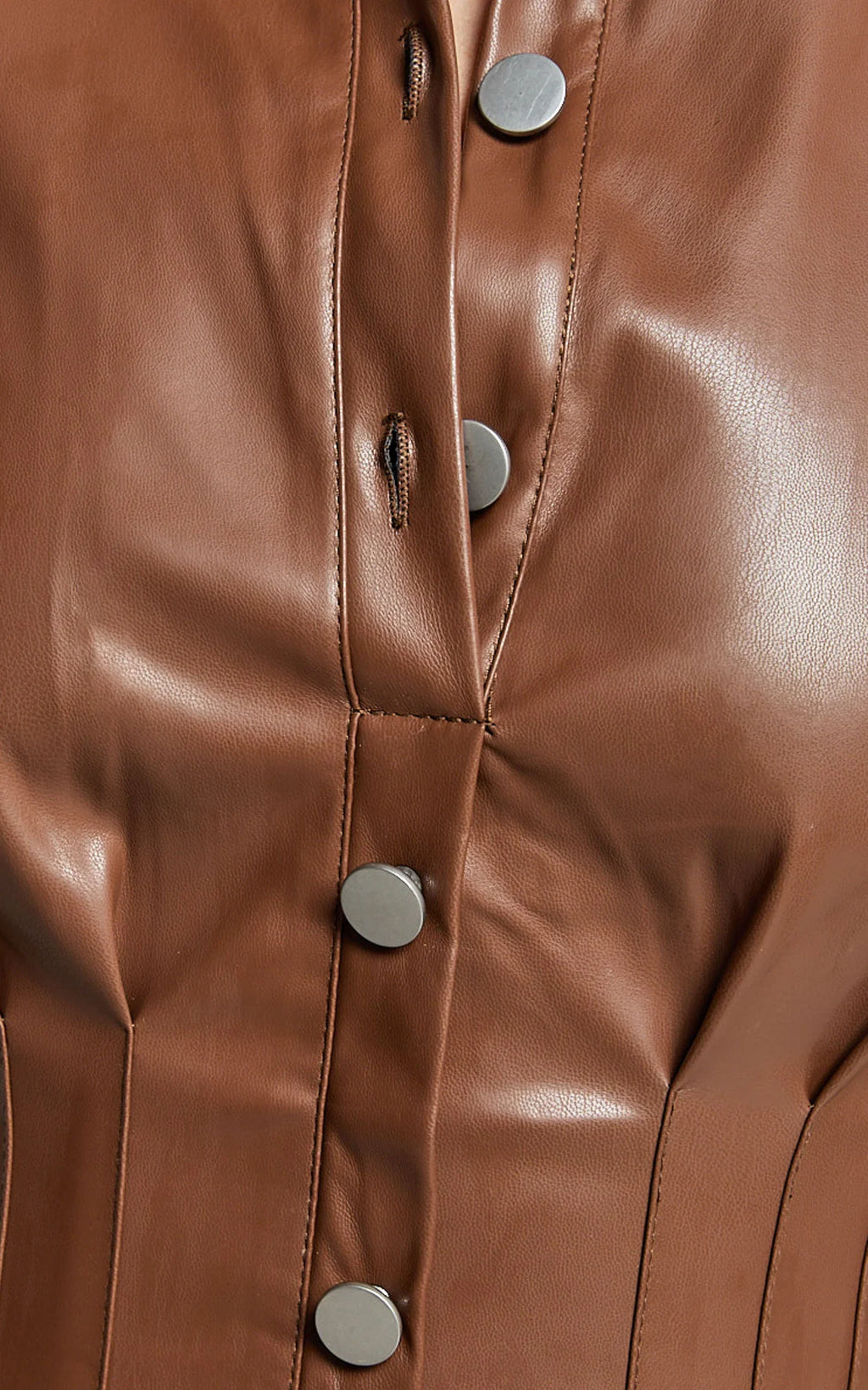 Ziva Midi Dress - Short Puff Sleeve Button Through Dress in Chocolate