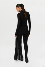 Crystal Ruched Drape Mini Skirt