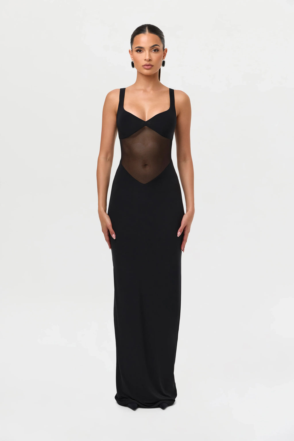 Hourglass Mesh Contrast Dress