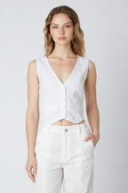 Linen Cropped Vest