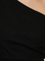Izadonna Off Shoulder Cinched Mini Dress Black