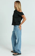 Marilou Top - Knit Off Shoulder Top in Black