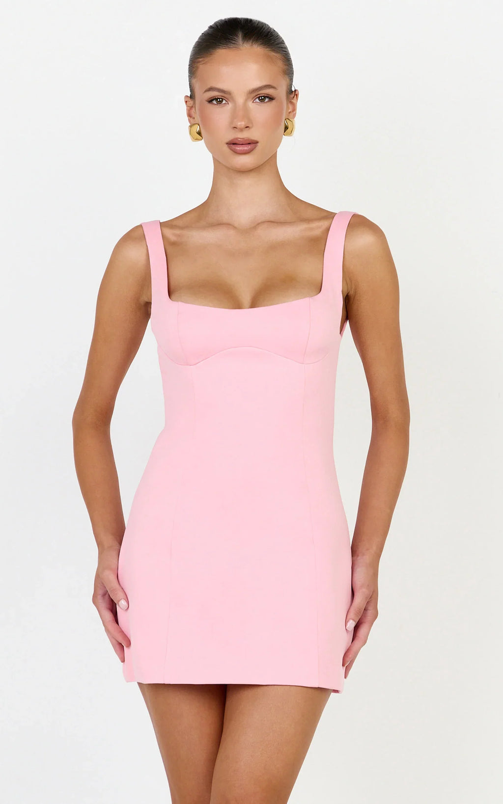 Zaria Mini Dress - Panel Dress in Pink