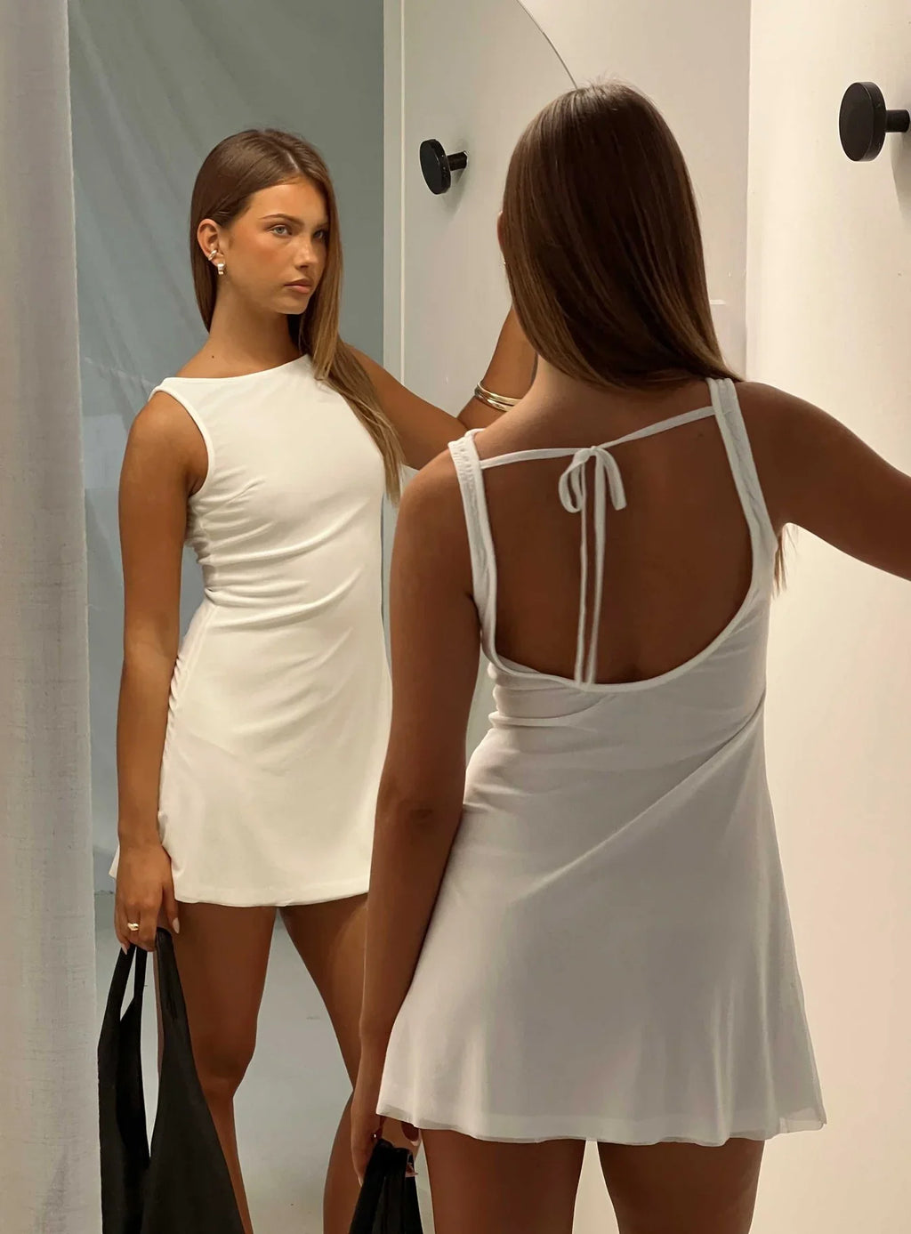 Lukea Sleeveless Mini Dress White