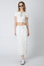 Keyhole Cut Out Baby Tee