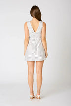 Satin Bias Polka Dot Mini Dress