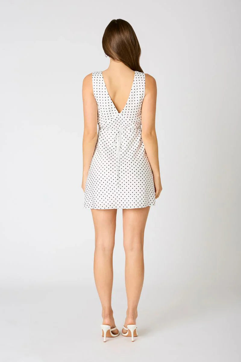 Satin Bias Polka Dot Mini Dress