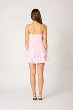 Eyelet Trim Mini Dress
