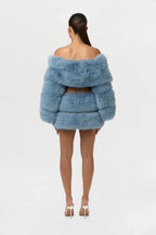 Faux Fur Off-Shoulder Pelted Top
