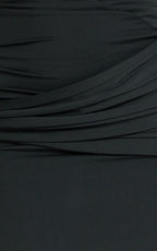 Ginny Maxi Dress - Asymmetric Neck Waist Tie Dress in Black