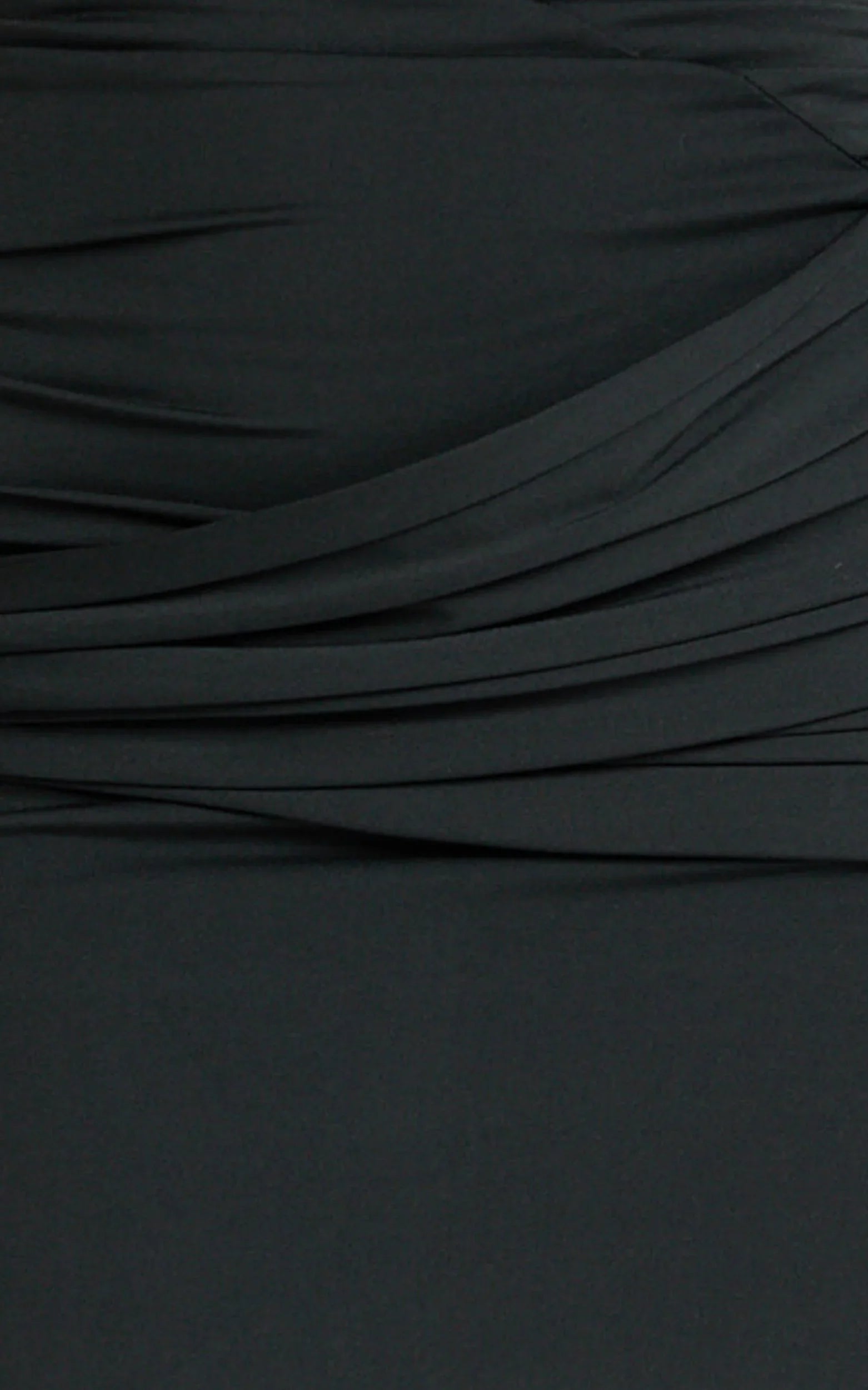 Ginny Maxi Dress - Asymmetric Neck Waist Tie Dress in Black