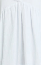 Calissa Mini Dress - Frill Hem Smock Dress in White