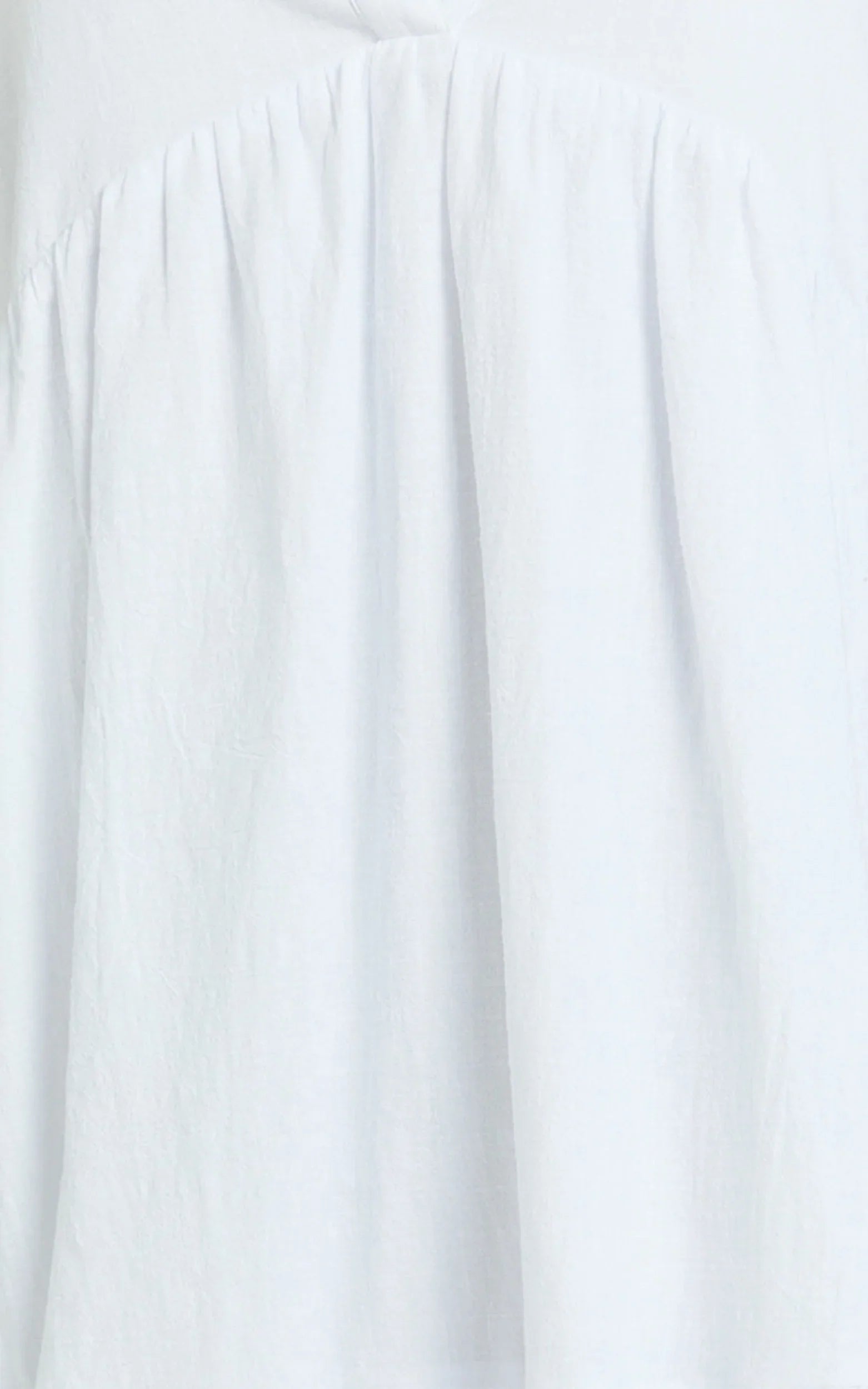 Calissa Mini Dress - Frill Hem Smock Dress in White