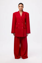 Suiting Pleated Wide-Leg Pant