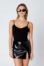 Faux Leather Mini Skirt