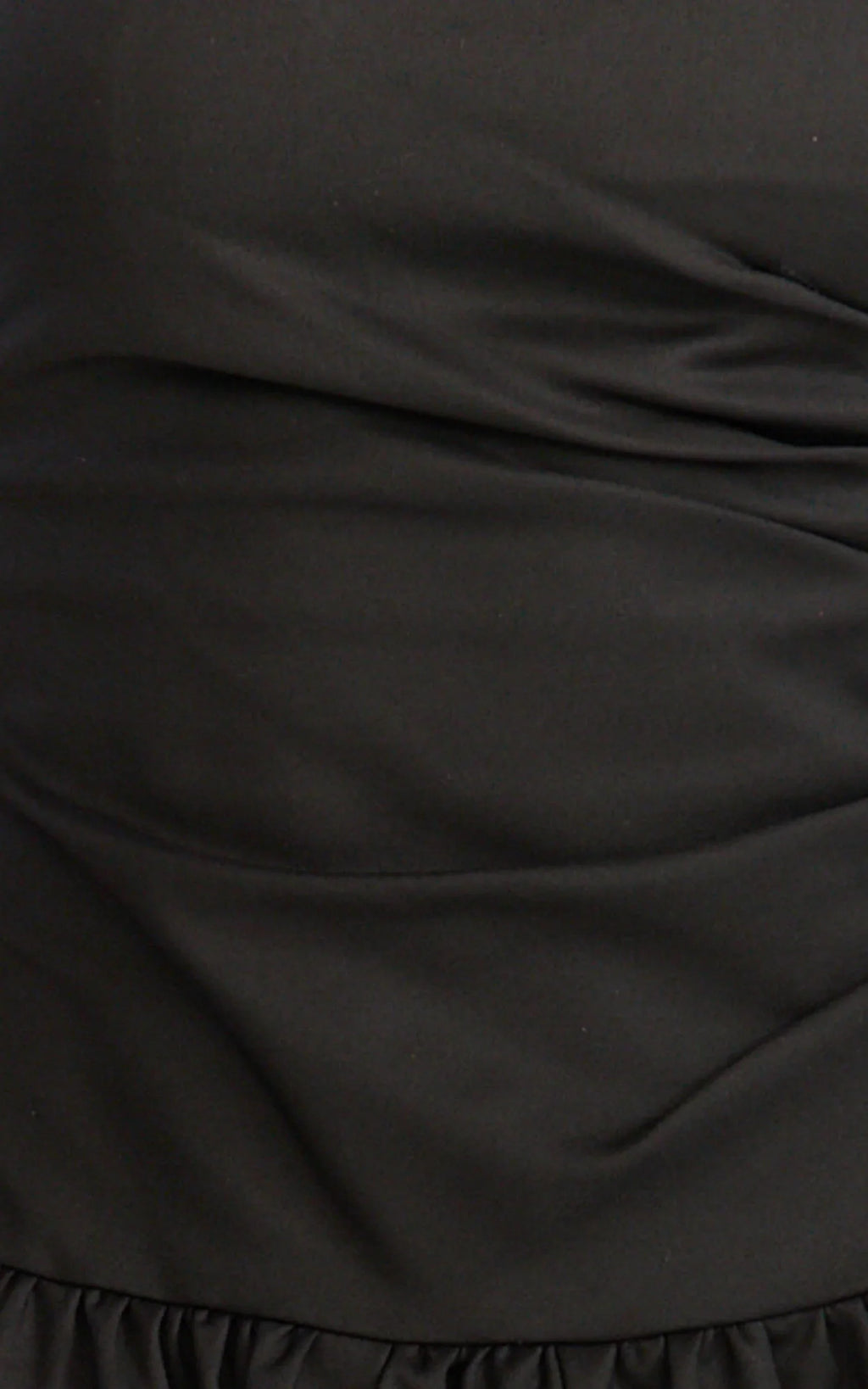 Louisa Midi Dress - Strapless Side Ruched Dropped Waist Fit And Flare Dress in Black
