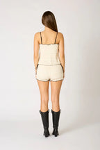 Ruffle Tie Smocked Shorts