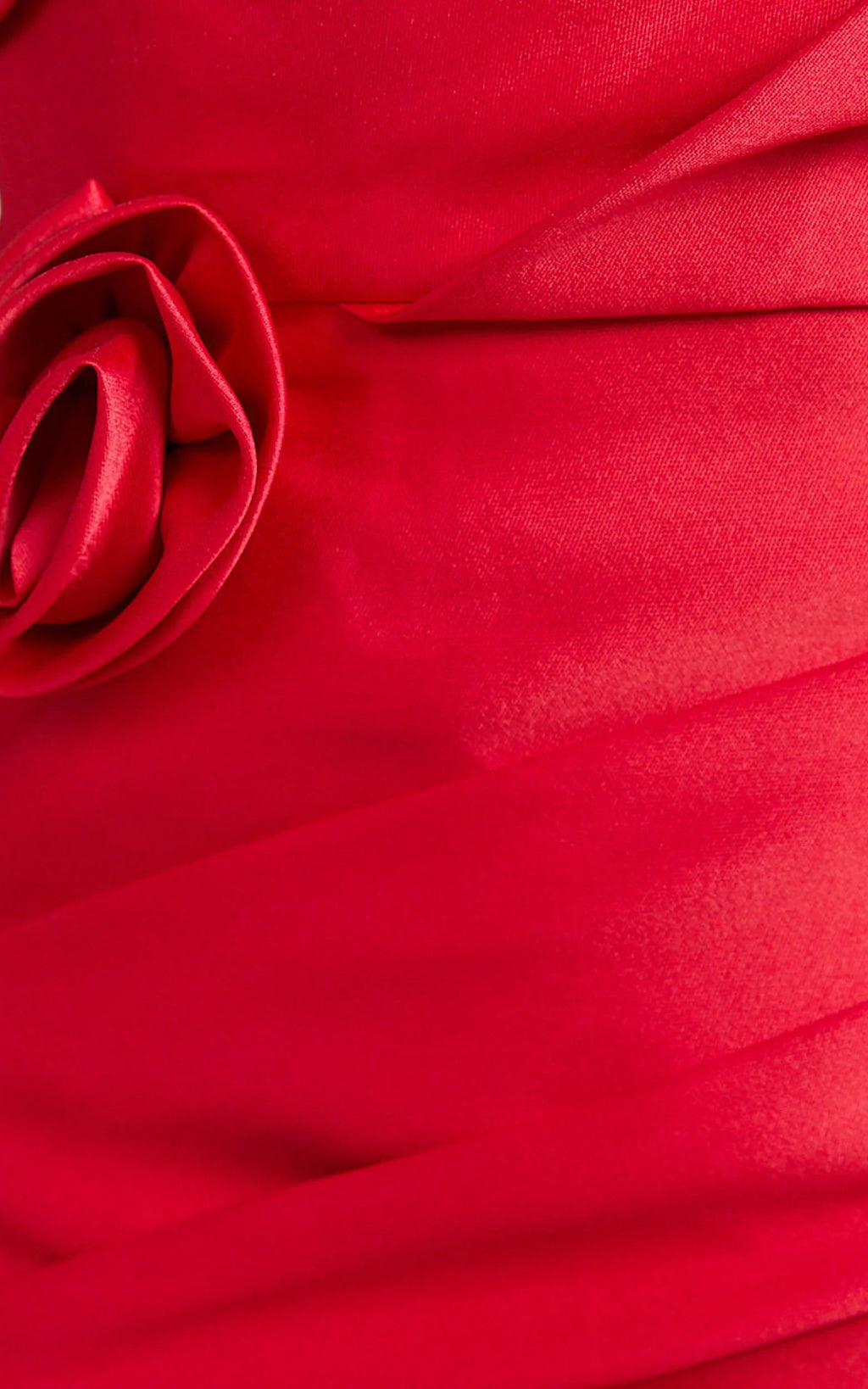 Sheeran Mini Dress - One Shoulder Rose Gathered Dress in Red