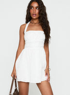 Scarlytte Halter Mini Dress White