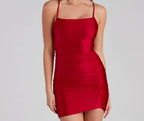 Elevated Glam Ruched Lace-Up Mini Dress
