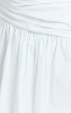 Almera Mini Dress - Strapless Ruched Dress in White