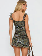 My Lifeline Frill Mini Dress Zebra
