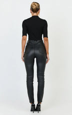 Whinnie Jeans - High Waist Skinny Coated Denim Jeans in Black