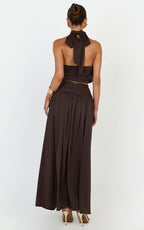 Melanie Top - Halter Neck Top in Brown