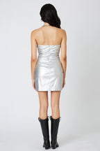 Faux Leather Mini Dress