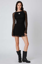Lace Long Sleeve Mini Dress