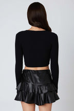 Ruffled Leather Skirt