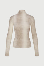 Naked Print Mock Neck Top